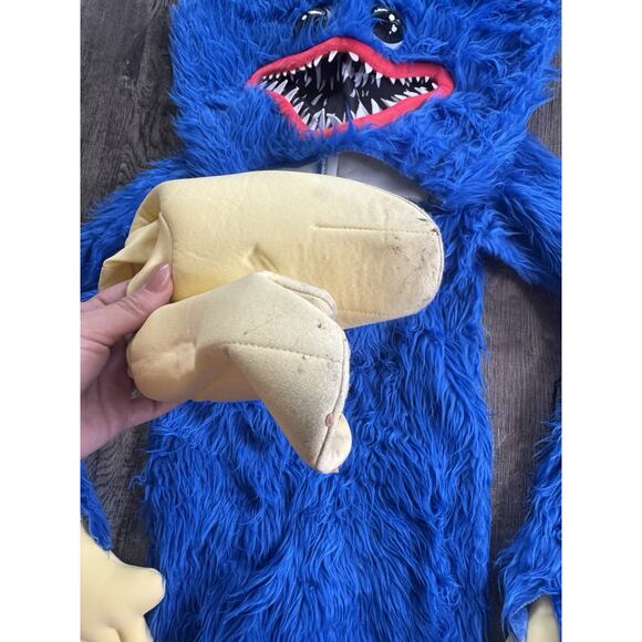 Poppy Playtime Huggy Wuggy Costume Jumpsuit Mask Shoe Covers Child Size 4-6 - Picture 4 of 8